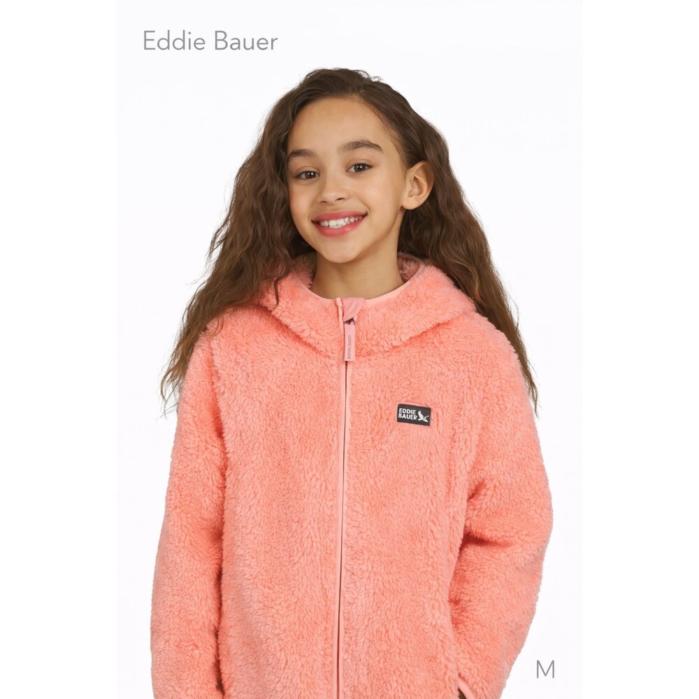 Eddie Bauer Cozy Jacket Fuzzy Sherpa Hoodie Girls M NWT